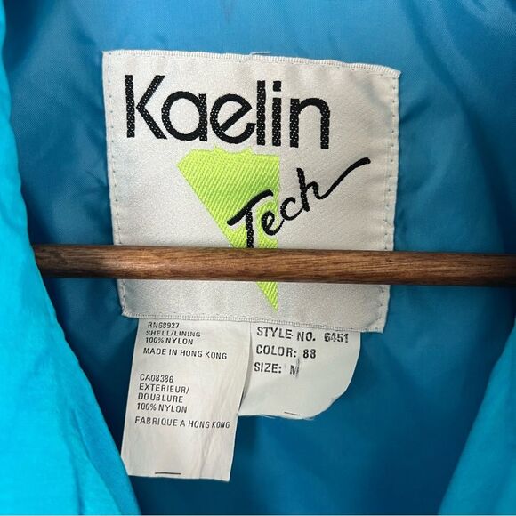 Blue Vintage Kaelin Tech 100% Nylon Pullover Jacket Windbreaker Size Medium - Picture 13 of 14